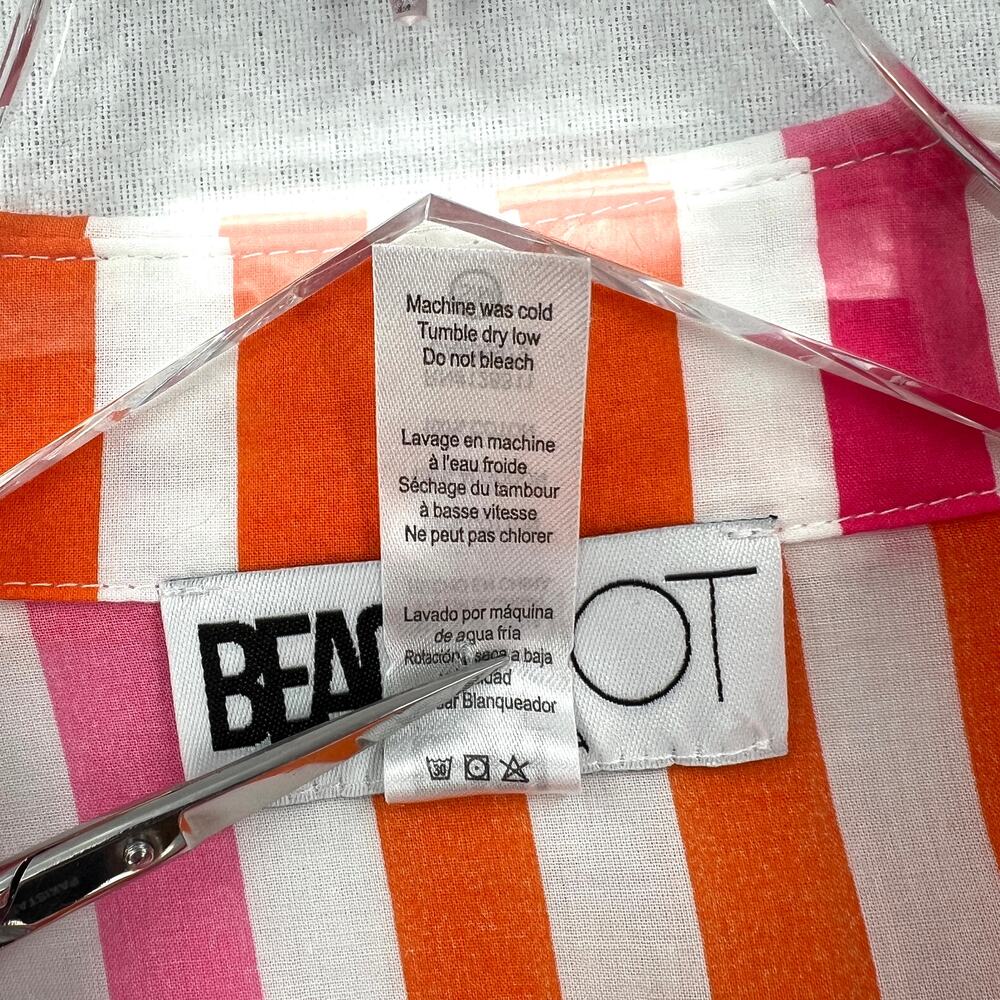BEACH RIOT Alexa Sunset Stripes Button Down Shirt Womens Small Medium Pink White - Picture 10 of 13